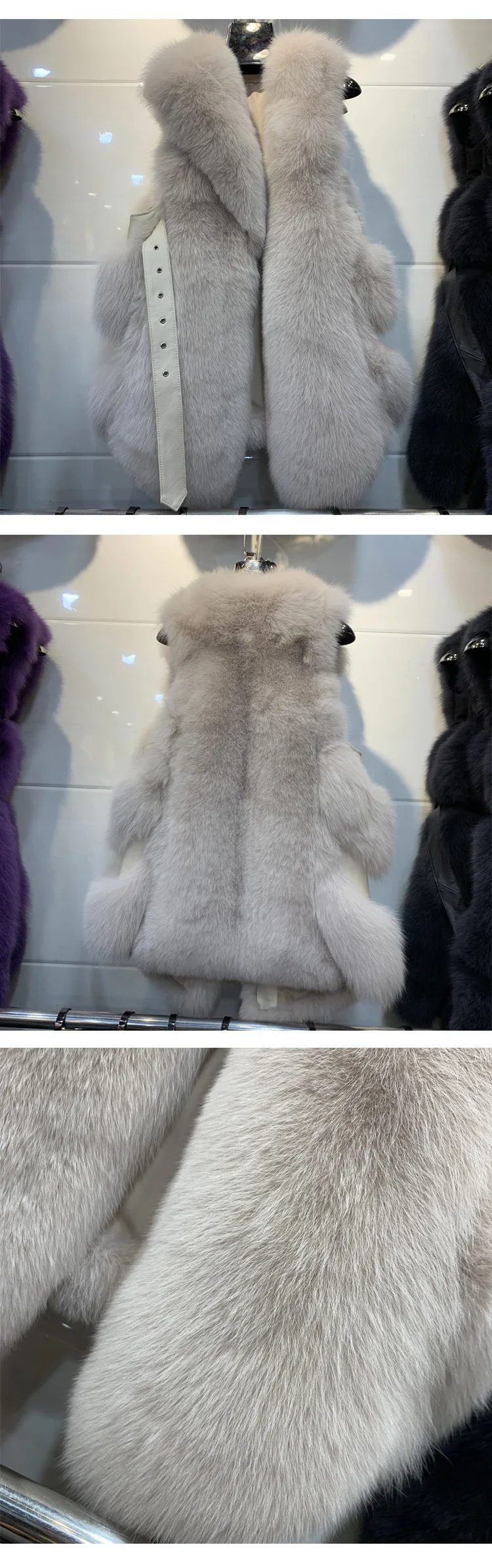 Excellent 2019 New high quality gorgeous natural fox fur vest for women jacket waistcoat sleeveless winter warm natural fur vests 3