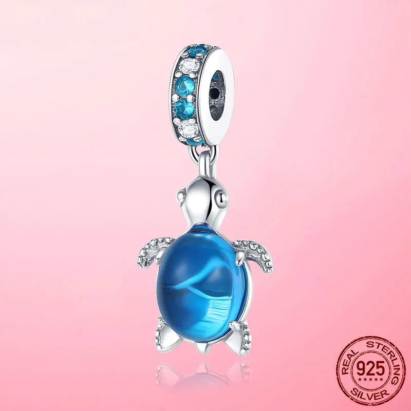 Genuine 925 sterling silver marine animal hanging bead pendant suitable for original Pandora bracelet ladies fashion jewelry