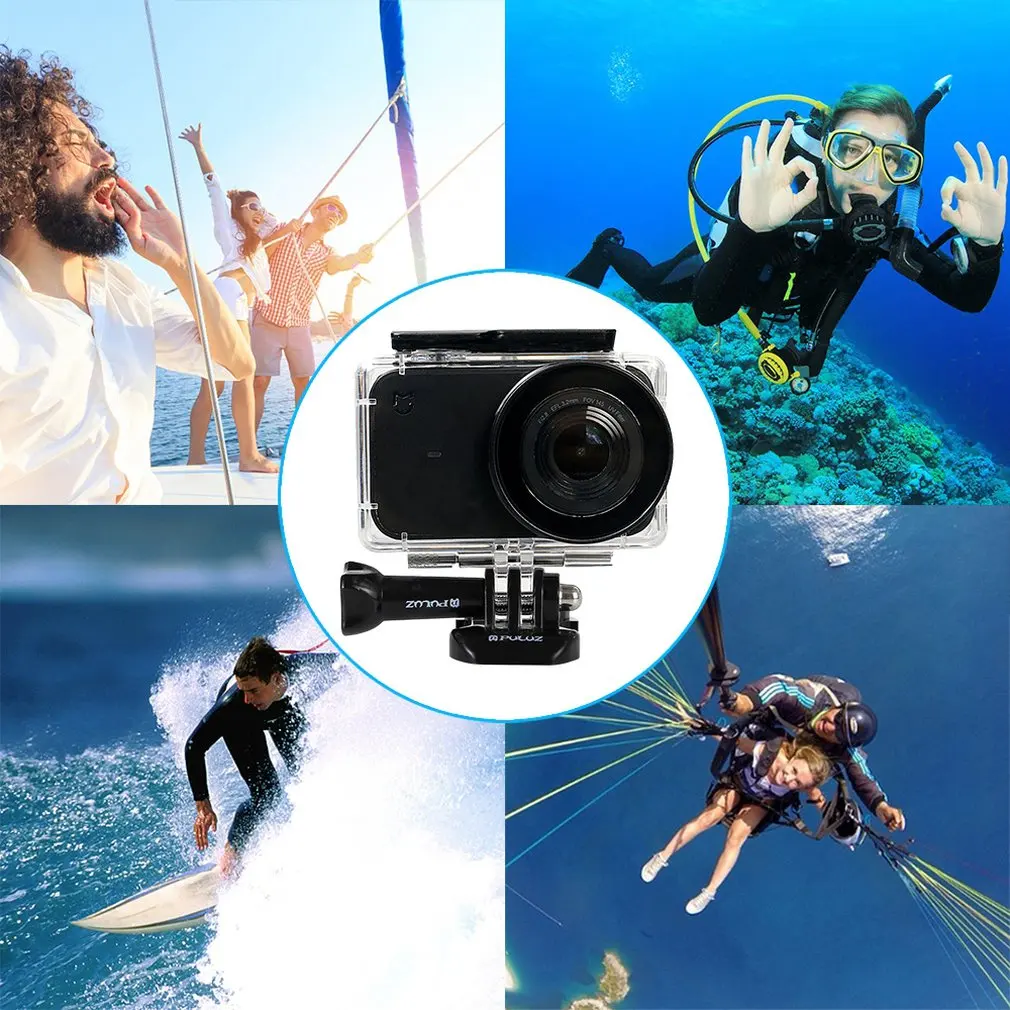 PULUZ 45M Underwater Acrylic Plexiglass Waterproof Shell Housing Diving Case For Xiaomi Mijia Sports Camera Waterproof Case