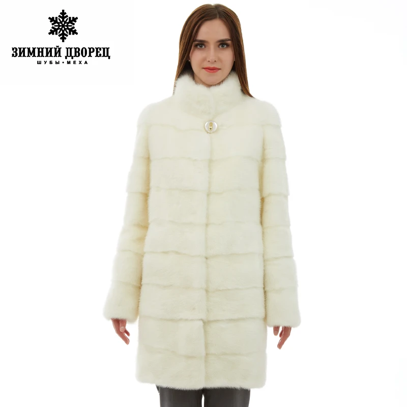 Натуральная Кожа женщины шуба Моды Тонкий Furwinter куртки womenmink шуба норки пальто для женщин Теплый Мандарин Воротник