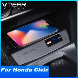 Fast Phone Charging Car Wireless Charger Plate For 10th Gen Honda Civic FC Accessories Modification Auto Products 2016-2021