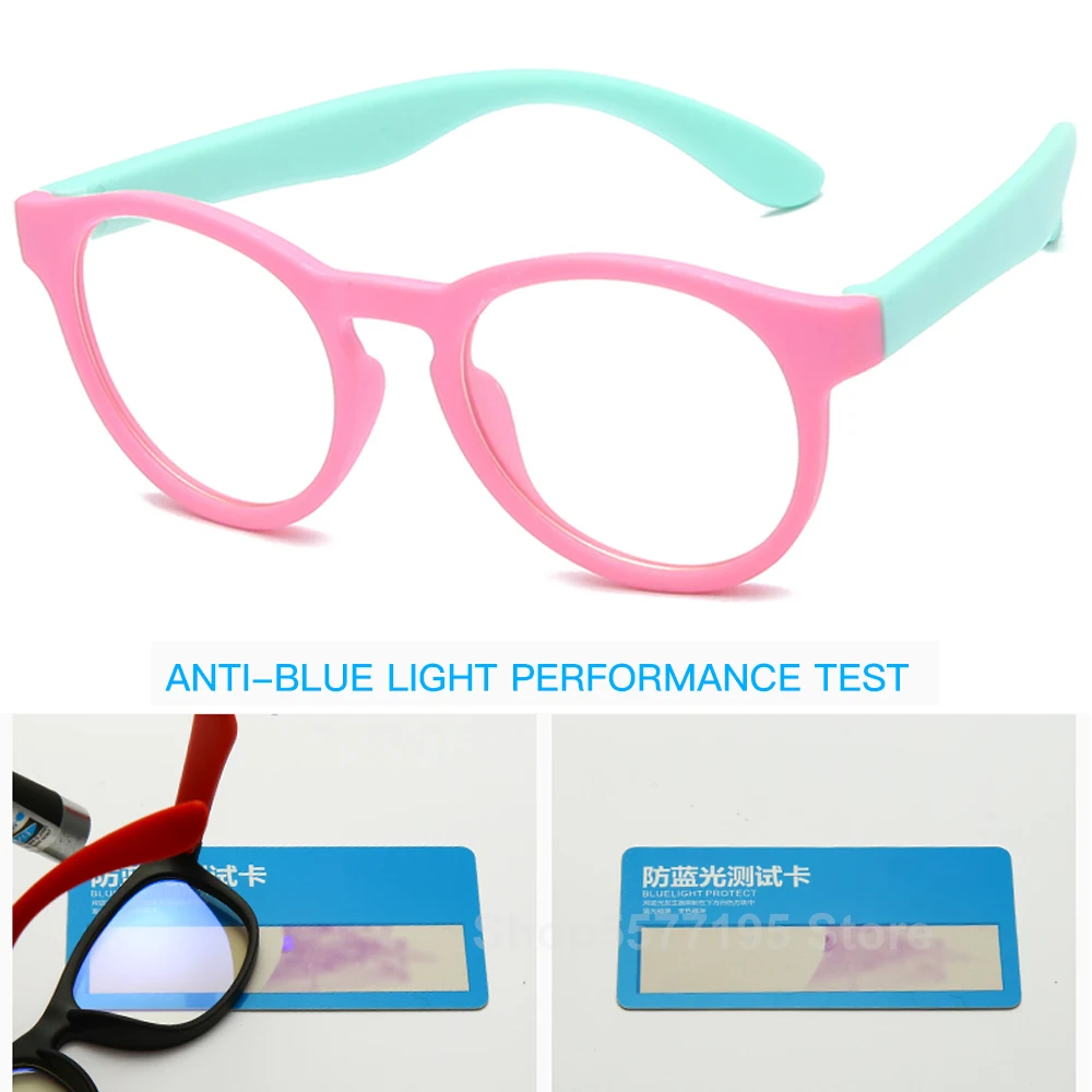 Детские круглые очки с защитой от синего света гибкие милые компьютерные для