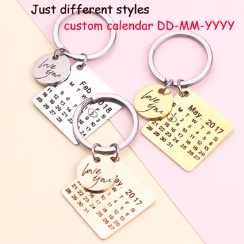 

Fashion Calendar Keychain Custom Gift Engraved Date