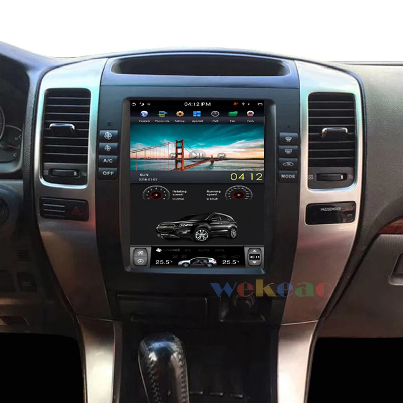 Вертикальный экран Wekeao Tesla style 10,4 ''1 Din Android 8,1, автомобильный gps-навигатор, dvd-плеер для автомобиля, Радио для Lexus GX470, wifi, 4G