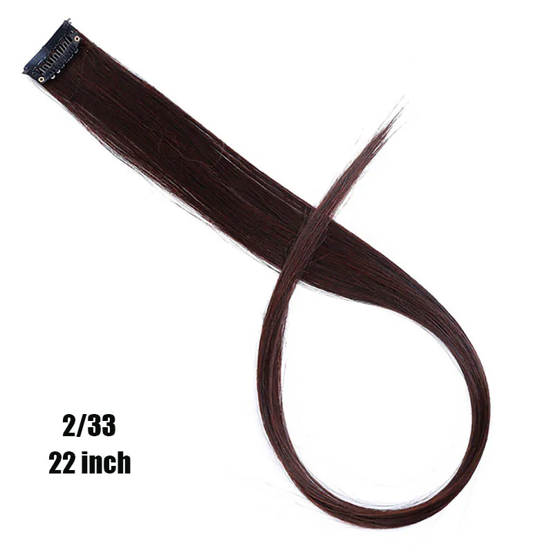 Xuanguang ounico grampo em extensøes de cabelo de uma pecha longa reta resistente ao calor sintético rosa verde cabelo pedas - Цвет: CFP-2I33