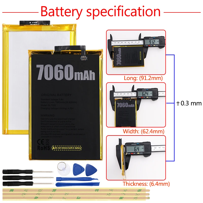 Аккумулятор Mcdark на 7060 мА · ч Для Doogee BL7000 аккумулятор аккумуляторная батарея AKKU ACCU