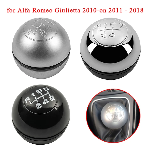 Pommeau de levier de vitesse manuel de voiture, chrome 256, argent, noir,  levier, anciers, boule à main pour adieu, Romeo Giulietta 5/6-on, 2010  vitesses - AliExpress