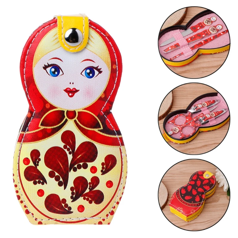 

6Pcs Professional Manicure Cleaner Case Cuticle Clipper Pedicure Russian dolls M7DB