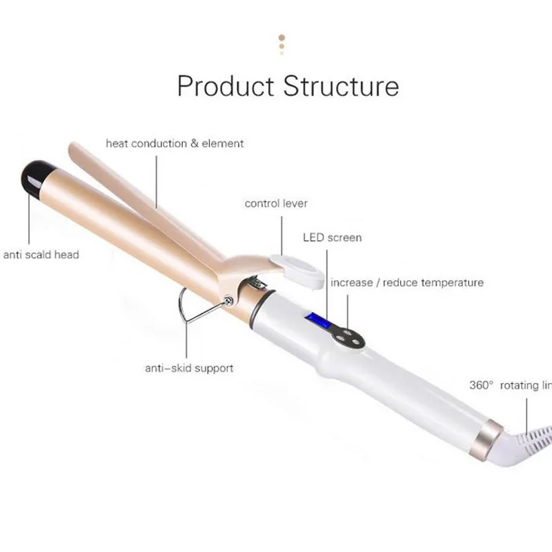 Electric Professional Hair Curler 22mm 28mm 32mm 38mm Ceramic LCD Curling Iron Roller Curls Wand Waver Fashion Styling Tools 2# hair curler,hair iron