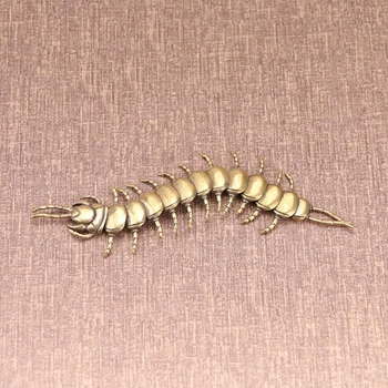 

Antique Bronze Centipede Figurines Ornaments Pure Copper Moveable Simulation Animal Statue Crafts Home Feng Shui Desktop Decors