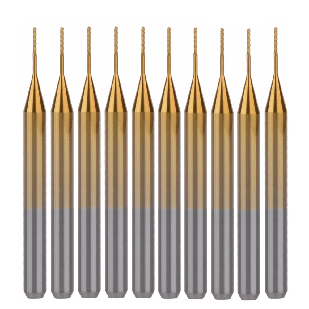 

10pcs Titanium Coat Carbide 3.175X0.5X3mm PCB Carbide Tools, CNC Cutting Bits, Millinging Cutters