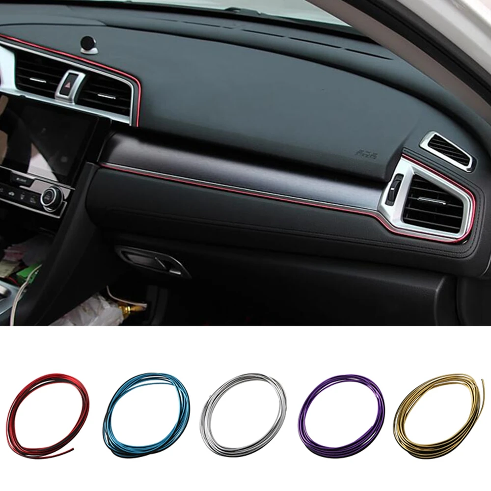 

5/10M Universal Car Styling Interior Long Embedded Car Decoration Strips Moulding Trim Dashboard Door Edge Accessories Auto Part