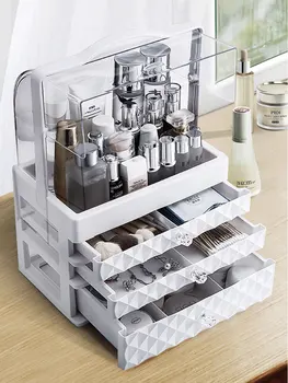 

High-definition cosmetic mirror online celebrity cosmetic storage box space capsule design dust-proof acrylic desktop cosmetic b