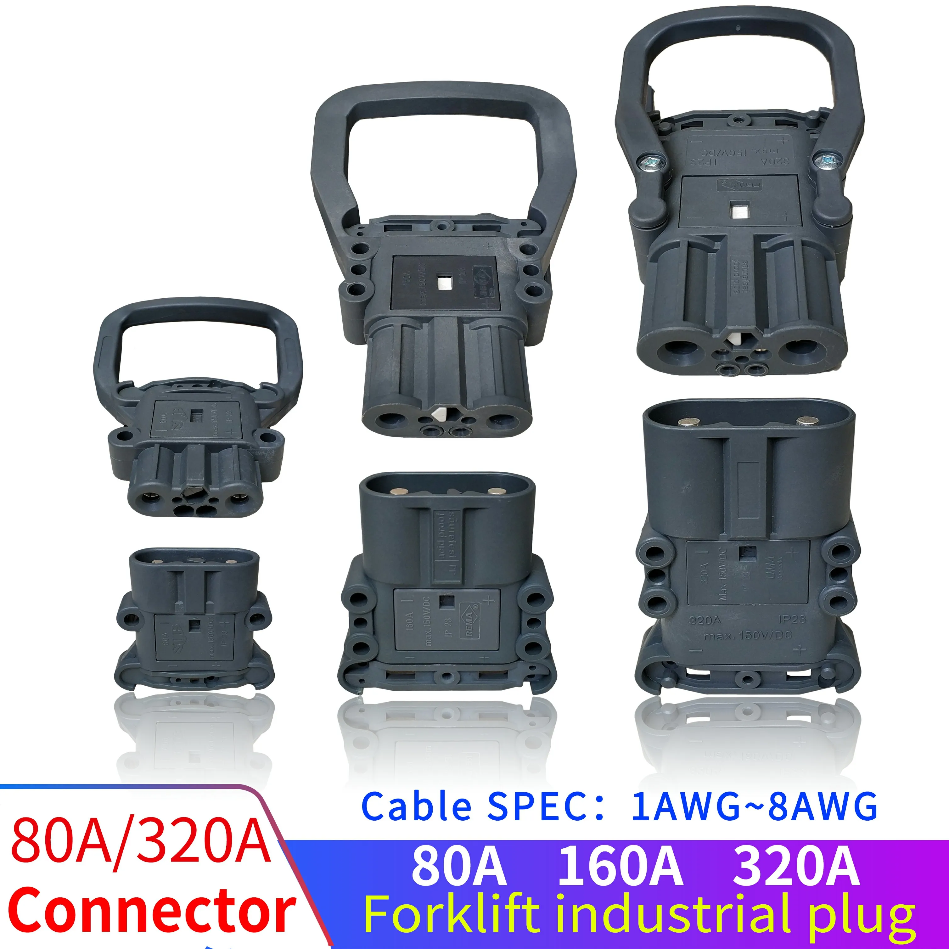 Male/Female Plug 80A160A320A High Current Battery Charging Connector Stacker forklift battery charging plugs