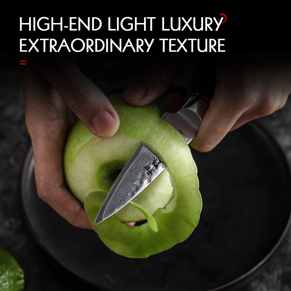 HEZHEN Classic Series 3 5 дюймов дамасский стальной нож для чистки овощей профессиональные