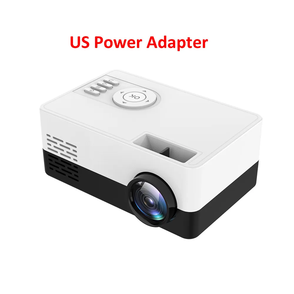Black US Plug J15 Мини проектор Поддержка 1080P AV USB SD карта USB домашний проектор портативный карманный проектор VS J9 - Цвет: Black US Plug