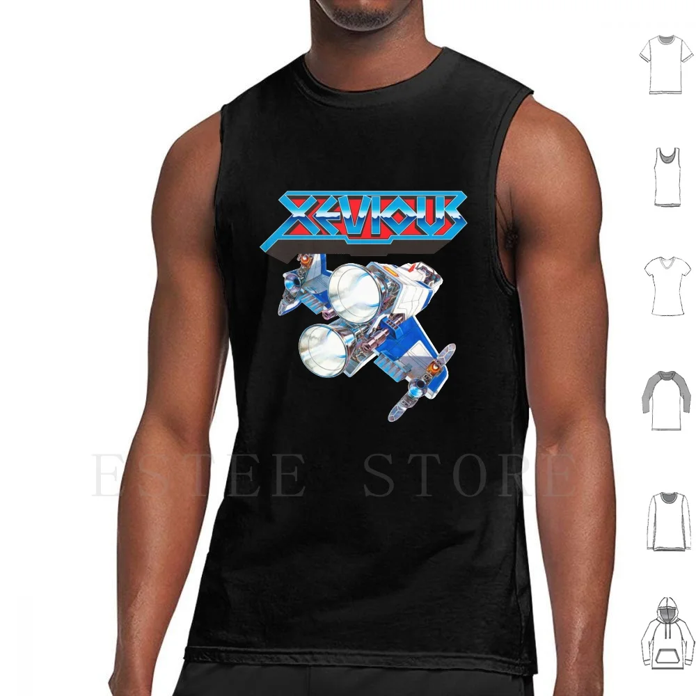 Xevious Logo (Nave) Canotte Gilet Japan Gaming Retro Gamer Shmup Namco Space Invasers Videogiochi Videogioco Msx Pc