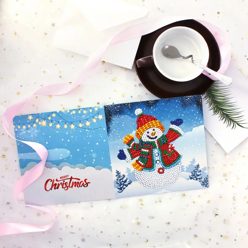  8pcs DIY Christmas Special Shaped Diamond Painting Embroidery Invitations Christmas Card Gift Party - 4000315775922