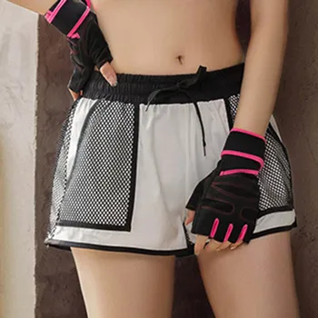 

2019 new anti-glare fake two-piece running fitness shorts sweat-absorbent fast-drying lady clothing tight slimming shorts