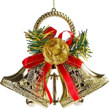 Рождественская елка кулон креативный золотой колокольчик Новогодний подарок Рождество и год подвеска Украшение пластик