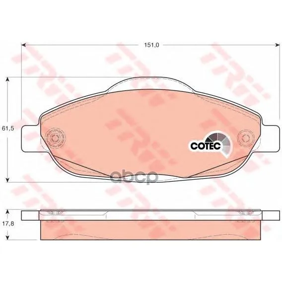 Brake pads Peugeot 308 07-3008 09 Front Trw/Lucas Gdb1761 TRW/Lucas. GDB1761