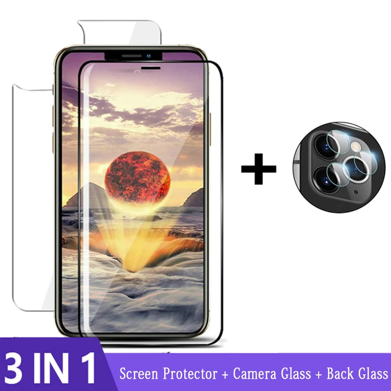 Закаленное стекло 3 в 1 для iphone 11 Pro Max Защитное задней камеры | Мобильные телефоны и