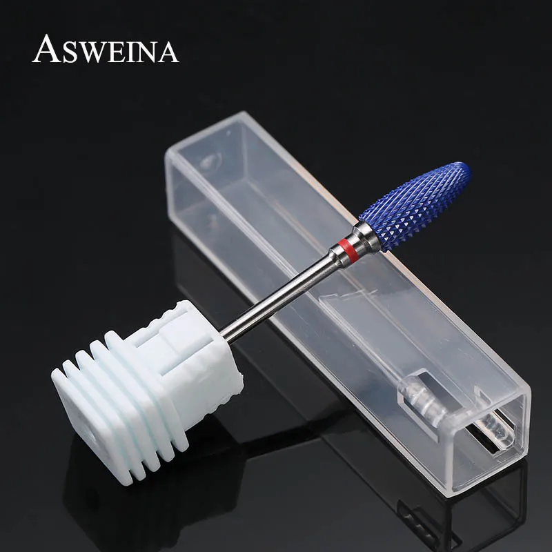 ASWEINA 1 шт. синий керамический сверло для ногтей для электрической маникюрной машины пилки для ногтей резак заусенцы для ногтей кутикулы чистые полировальные инструменты