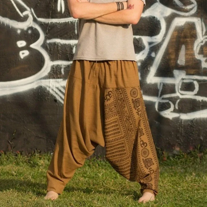 Men Fashion Print Loose Cross-pants 2019 New Men Hip-hop Pants Casual Ethnic Style Plus Size Sports Trousers Jogger Harem Pants Men Fashion Print Loose Cross-pants 2019 New Men Hip-hop Pants Casual Ethnic Style Plus Size Sports Trousers Jogger Harem Pants