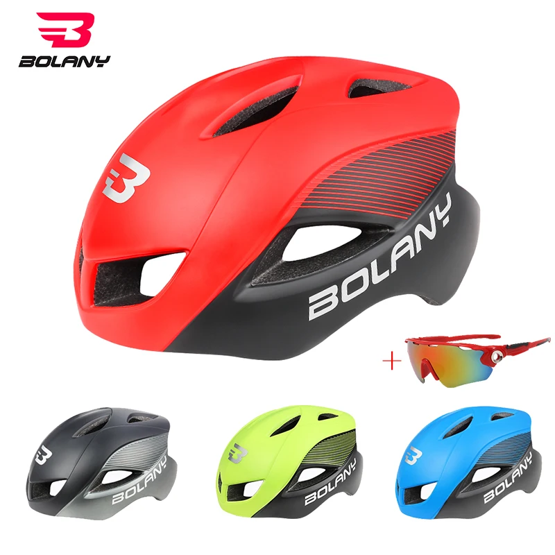 

BOLANY 2020 New Aero Bike Helmet Integral MTB Enduro Bicycle Helmets Specialized Road Racing Cycling Safety Cap with Sunglasses