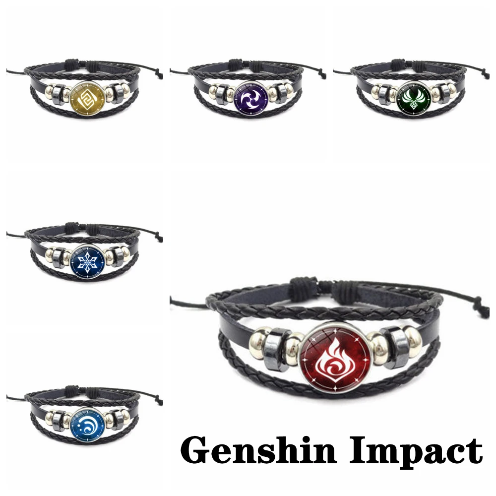 

Anime Jewelry Game Genshin Impact Prop Eye of God Bracelet Project Water Fire Wind Thunder Rock Ice 6 Style Xmas Kids Gifts Girl