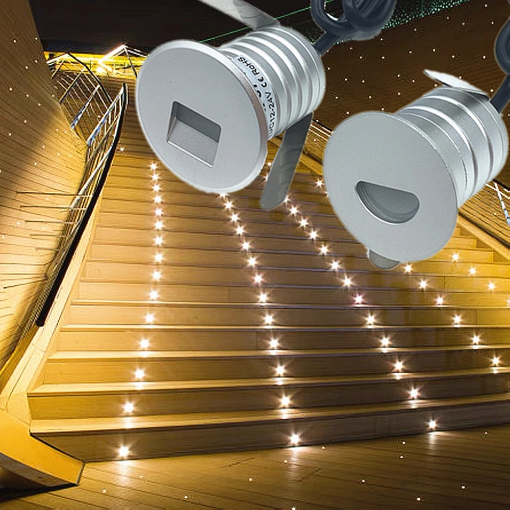 Description Picture 2 of itemIP67 Outdoor Led Stair Step Light 1W Waterproof Recessed Underground Lamp 12V Footlight For Landscape Pathway Stairway Spotlight