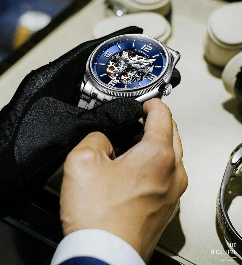 Luxury men watch brand hollow automatic mechanical male wristwatch new fashion trend selling personality business man watches