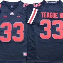 Все стилизованные штат Огайо# Buckeyes черный#33 TEAGUE III Джерси