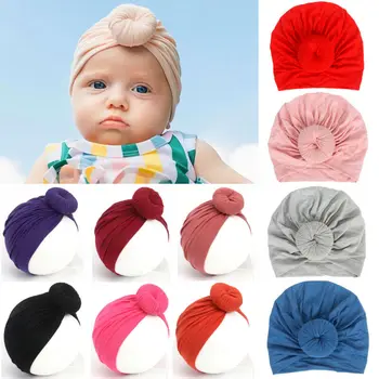 

Newborn Toddler Kids Baby Boy Girl Turban Knot Cotton Beanie Hat Winter Warm Cap