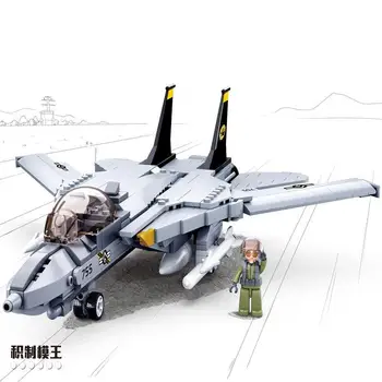 

0755 404pcs military ww2 f14d fighter building blocks Bricks Toy