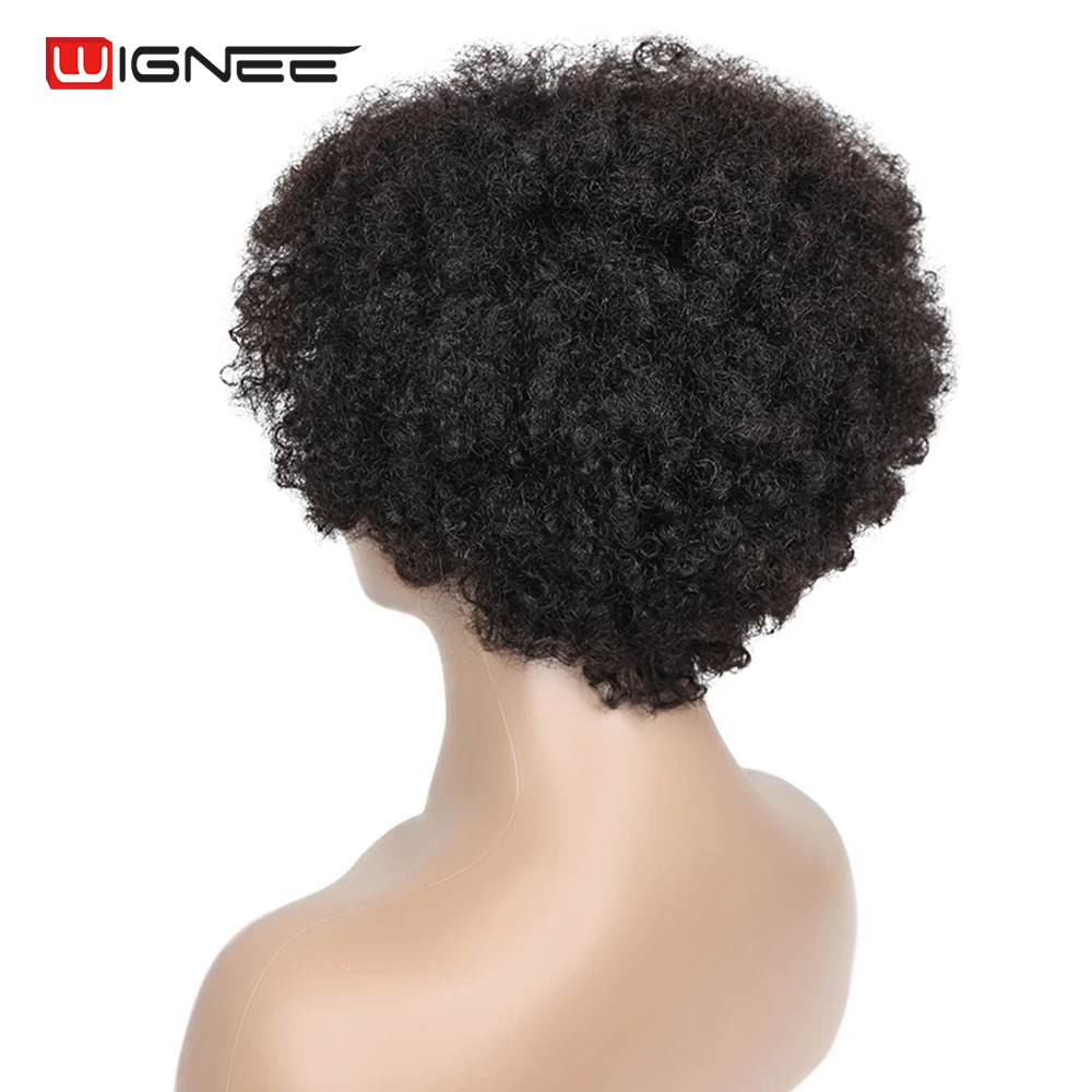 Wignee-Afro Kinky peruca encaracolada para mulheres negras,