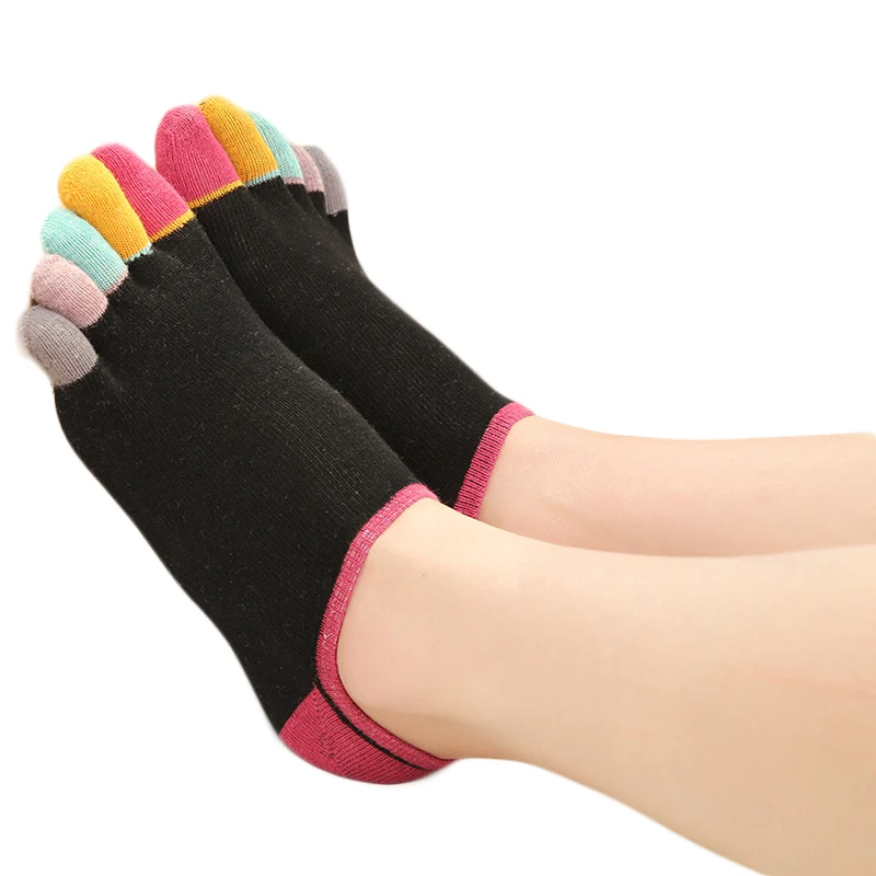 Yoga Socks Brothock Factory direct women yoga socks cotton finger socks female color short tube breathable five toe cotton toe