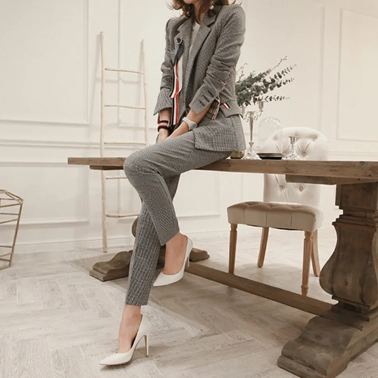 

WOMEN'S Dress 2019 Autumn & Winter New Products Ol Fashion Elegant Pattern Suit Business Trousers Two-Piece Set Women's