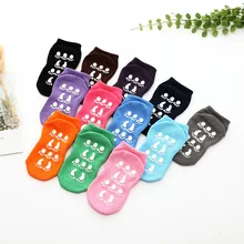 Взрослые и детские носки для пола, домашние Спортивные Резиновые Нескользящие носки с батутом, женские хлопковые носки для йоги, детские носки для парка развлечений