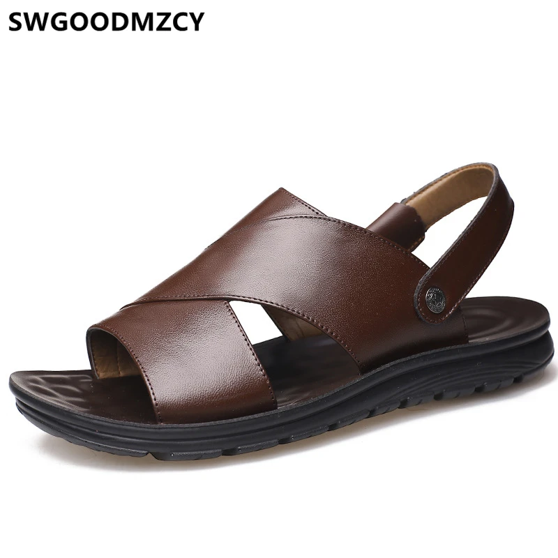 mens designer leather sandals