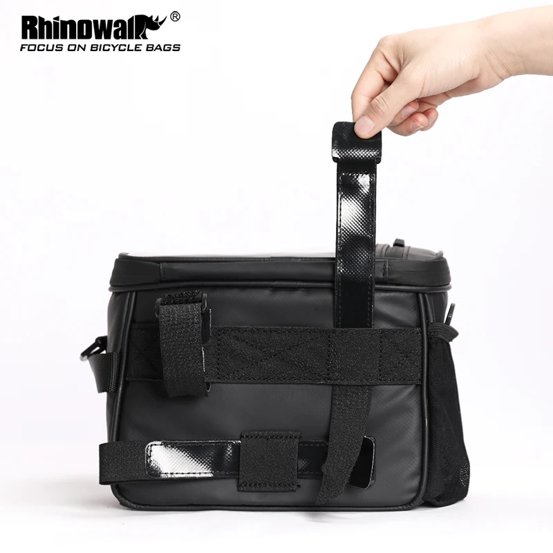 Rhinowalk MTB велосипедная сумка на руль, сумка для телефона с сенсорным экраном, водонепроницаемая велосипедная сумка на плечо с передней трубкой RK18996