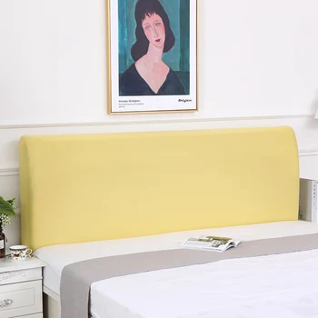 

Solid Color Bed Head Back Protection Soft Elastic All-inclusive Bed Head Cover European Dust Cover Plain Soft Headboard Cover