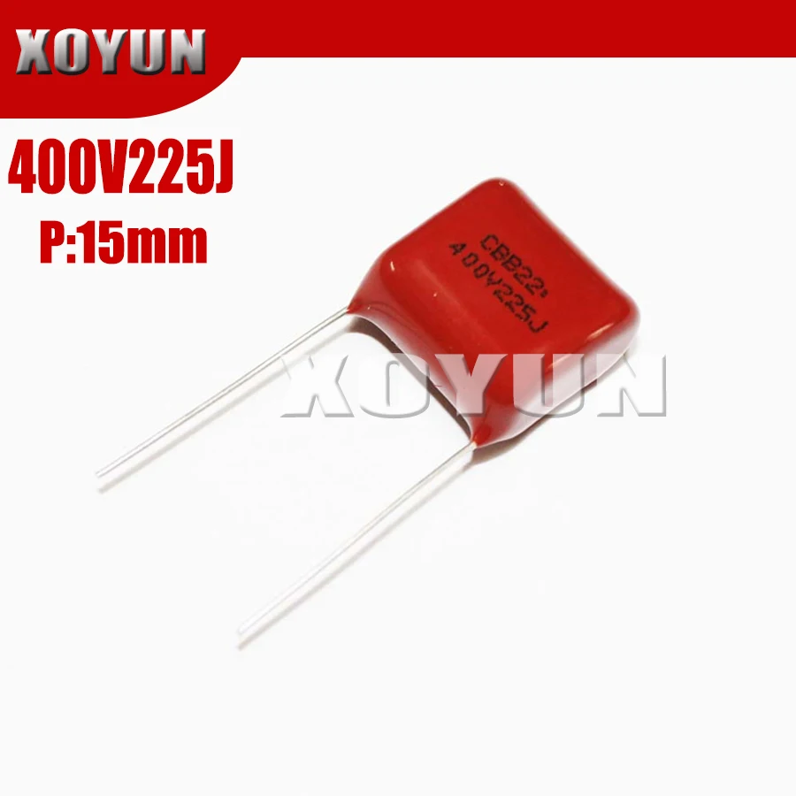 10 шт. 400V225J 2 мкФ шаг 15 мм 225J 400V CBB полипропиленовый пленочный конденсатор |