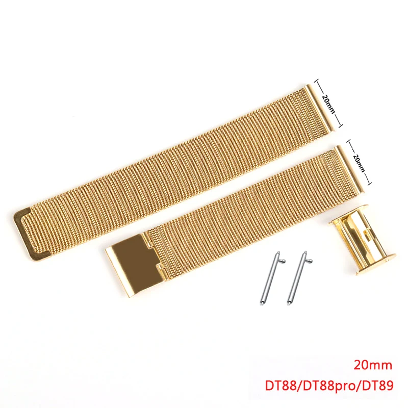 Gadgend 2023 original stainless steel mesh watchband width 20mm for dt88/dt88pro/dt89 /dt96/r18 22mm for lw36