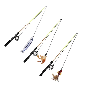 

Teaser Cat Feather Toys Funny Kitten Stick Retractable Magic Wand Pet Toy