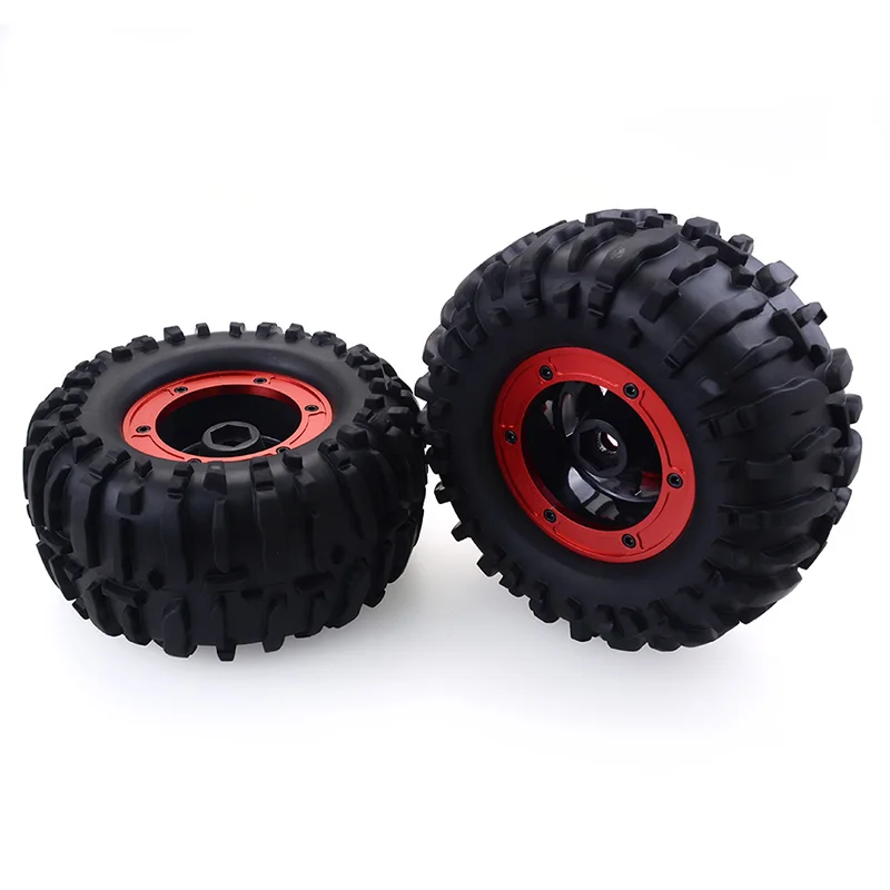 

2PCS 1/10 Rubber Tire RC Racing Car Tires on Road Wheel Rim Fit for HSP TRAXXAS-4 SCX10 D90 RC Car Part Diameter 125Mm Tires
