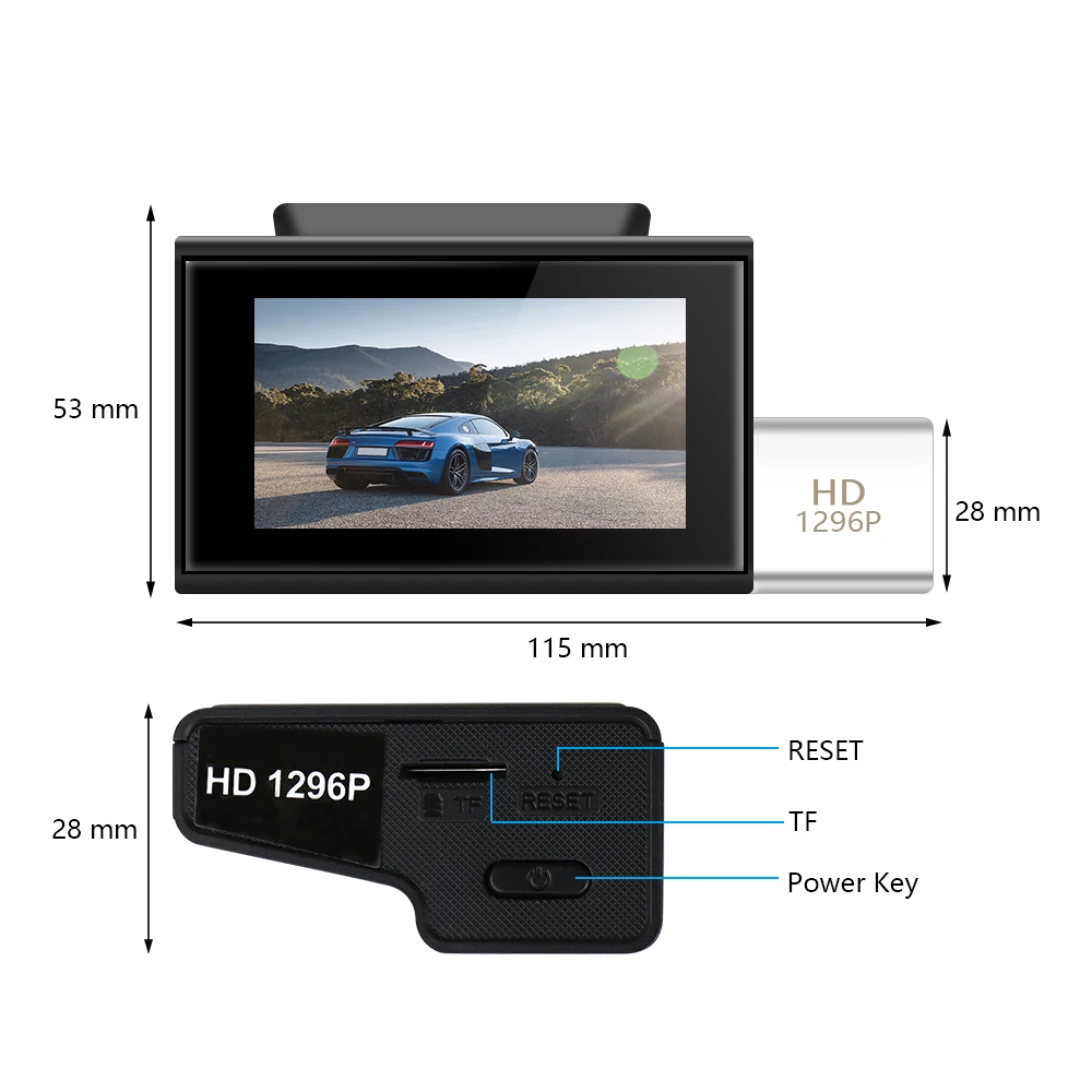 AMPrime Dash Cam Автомобильный видеорегистратор Камера FHD 1296P авторегистратор 3 ''ips экран видео рекордер Парковка монитор Регистратор Автомобильный видеорегистратор