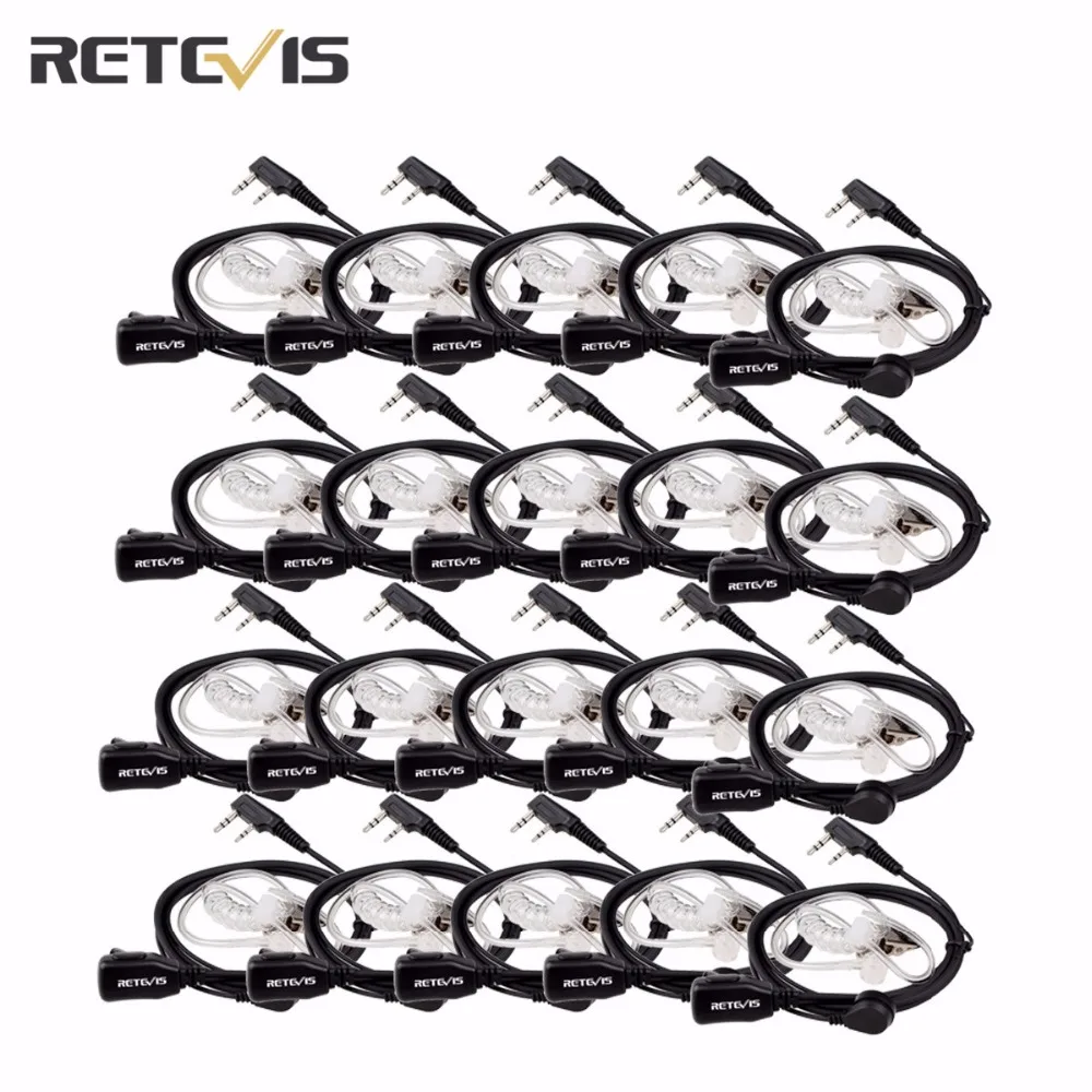 20 шт. аксессуары для рации Retevis 2 Pin PTT Mic гарнитура Скрытая Акустическая трубка