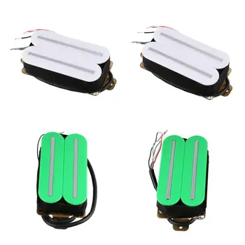 

Dropship-4Pcs Dual Rail Humbucker Humbucking Pickups for ST for Gibson Les Paul Electric Guitar Part Green White