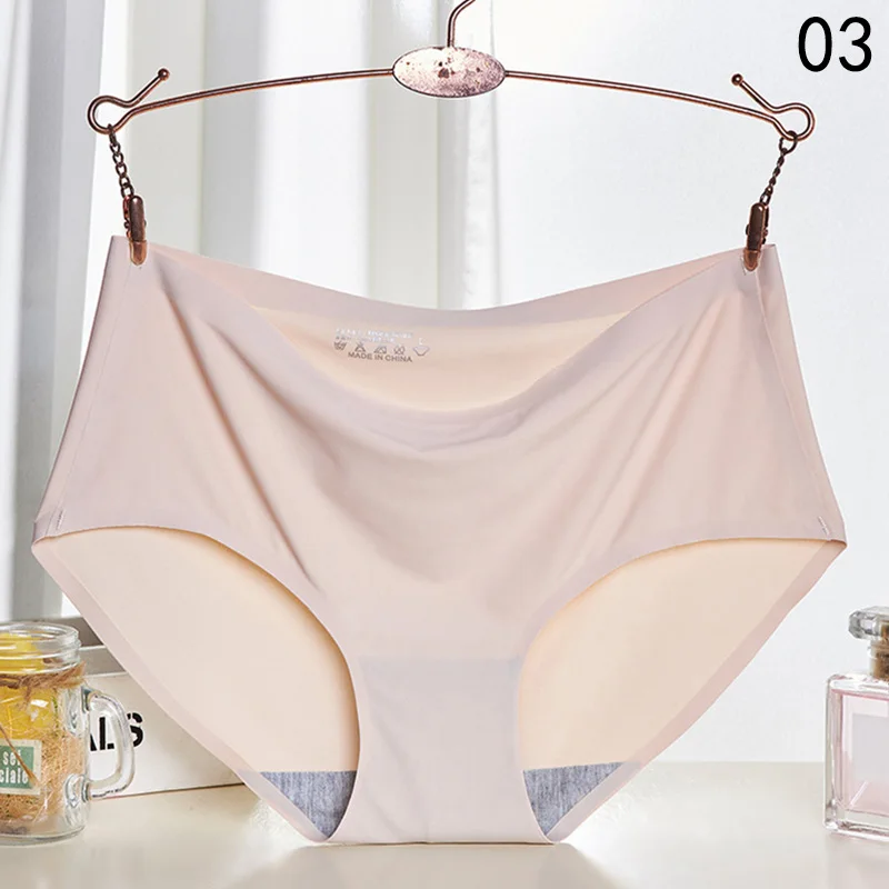 

Ice Silk Woman Lingerie 2020 Smooth Seamless Breathable Briefs For Female Mid-Rise Intimates Hip Lifting Underwear